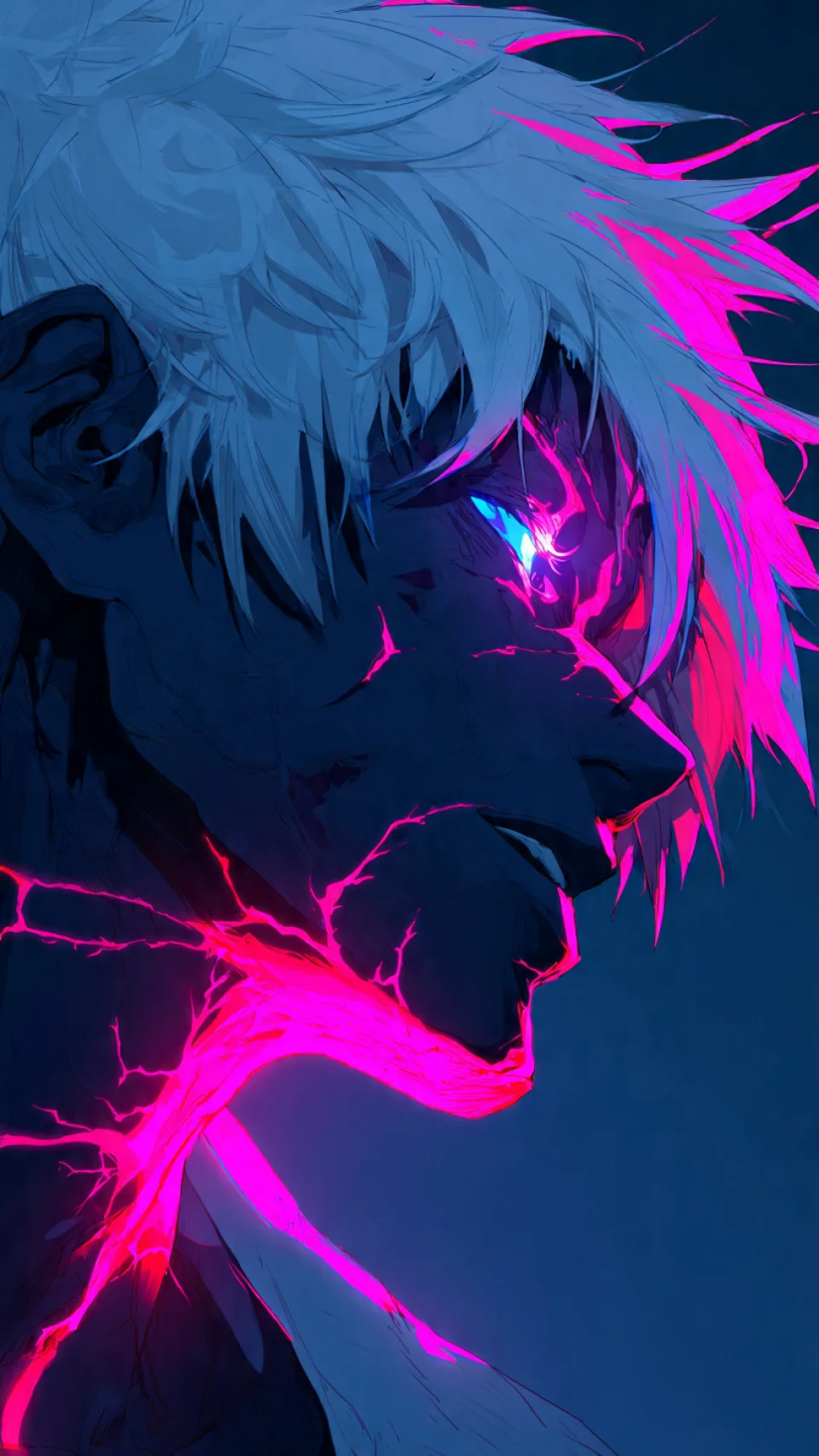 Neon Anime Warrior Wallpaper 4K Dark Energy Awakening - Artist wallpaper - 4K
