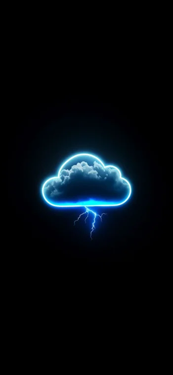 Neon Cloud Lightning 4K Wallpaper – Dark Aesthetic HD Background for Mobile