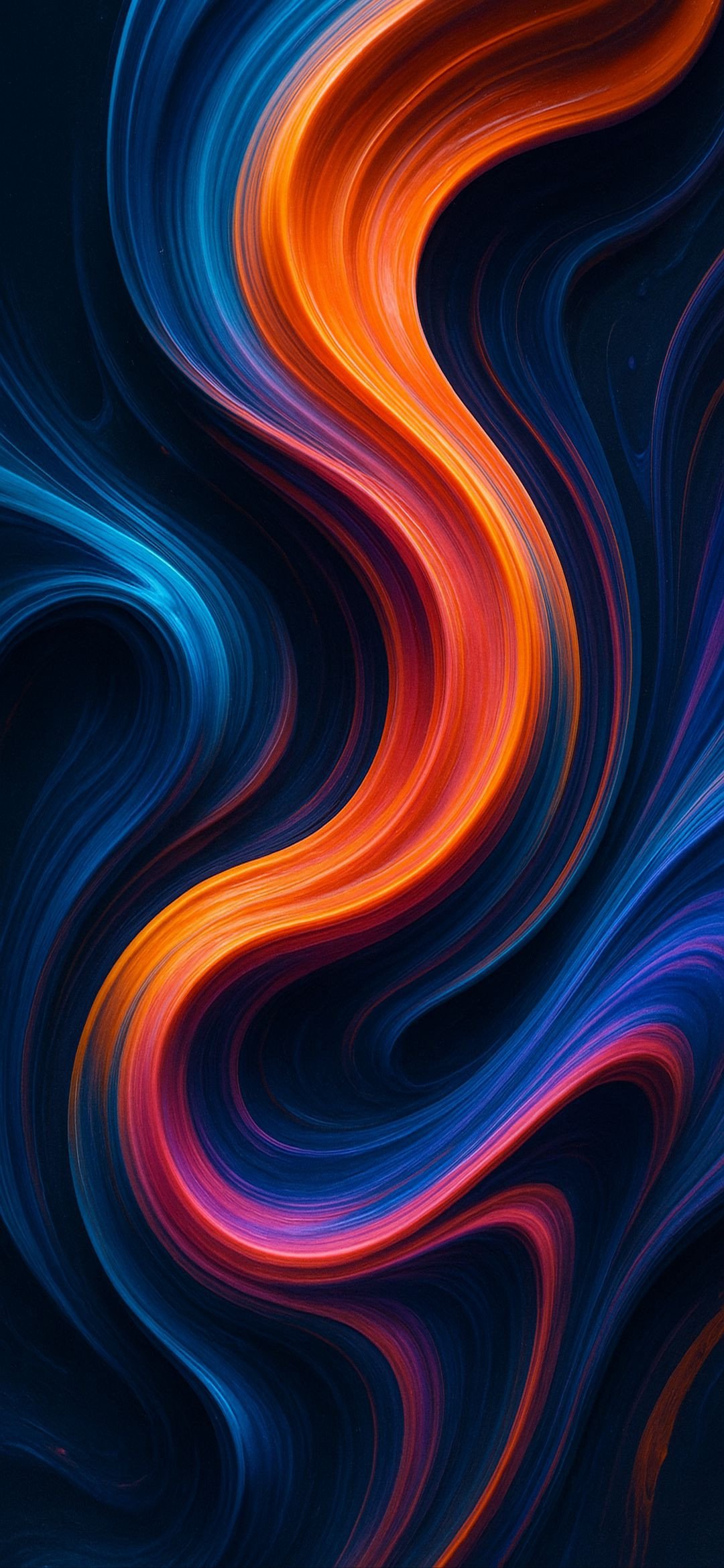 Neon Flow Abstract Waves 4K AMOLED Wallpaper - 3D wallpaper - 4K
