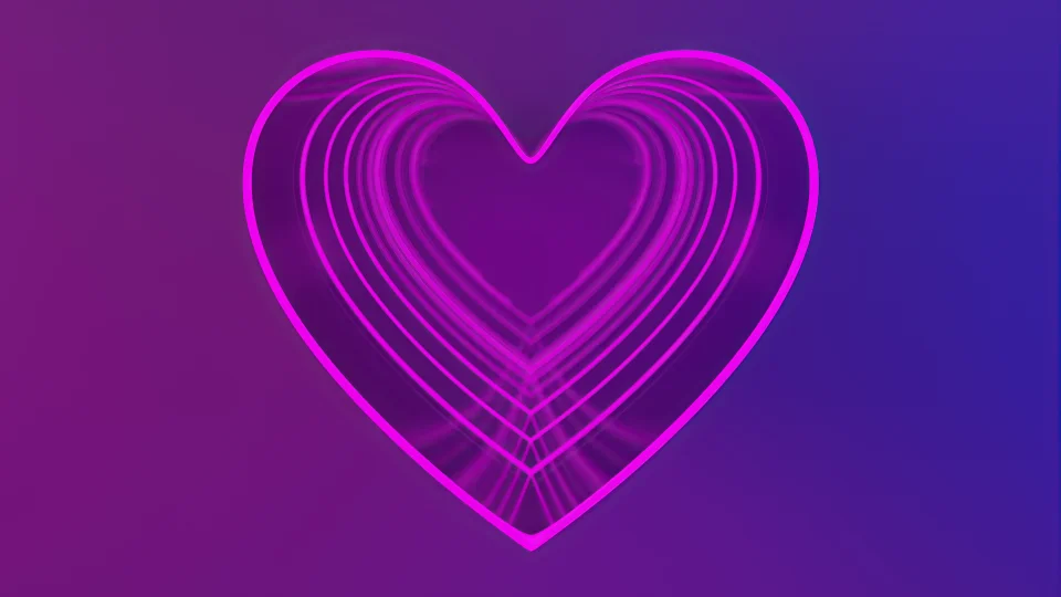 Neon Heart Tunnel 3d 4K Wallpaper Pink And Purple Aesthetic - Love wallpaper - 4K