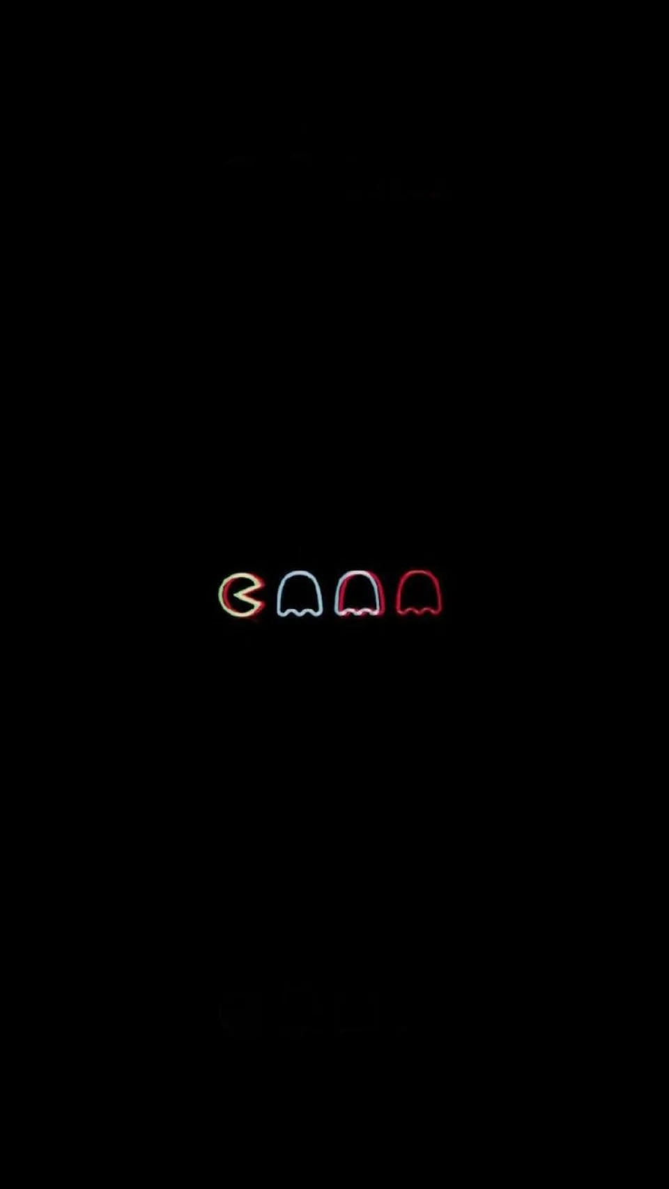 Neon Pac Man Ghosts 4K Wallpaper Dark Minimalist Aesthetic - Creative wallpaper - 4K