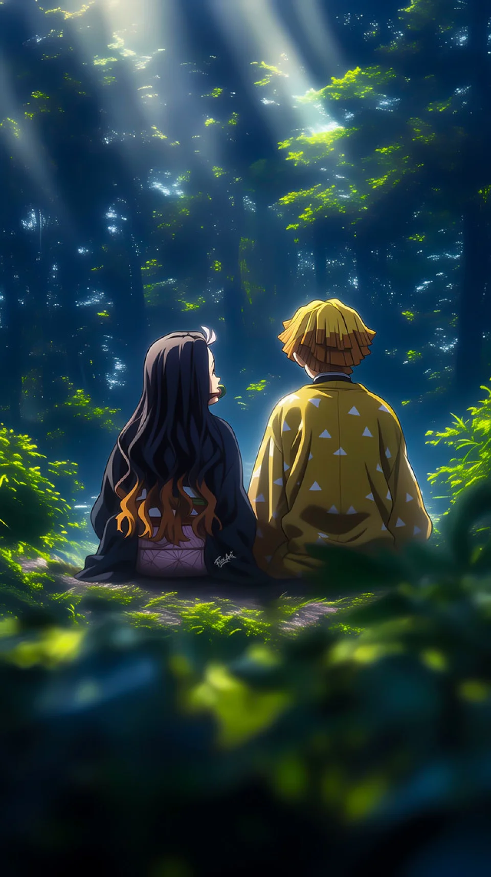 Nezuko Kamado And Zenitsu Agatsuma Wallpaper Iphone 4K - Anime wallpaper - 4K