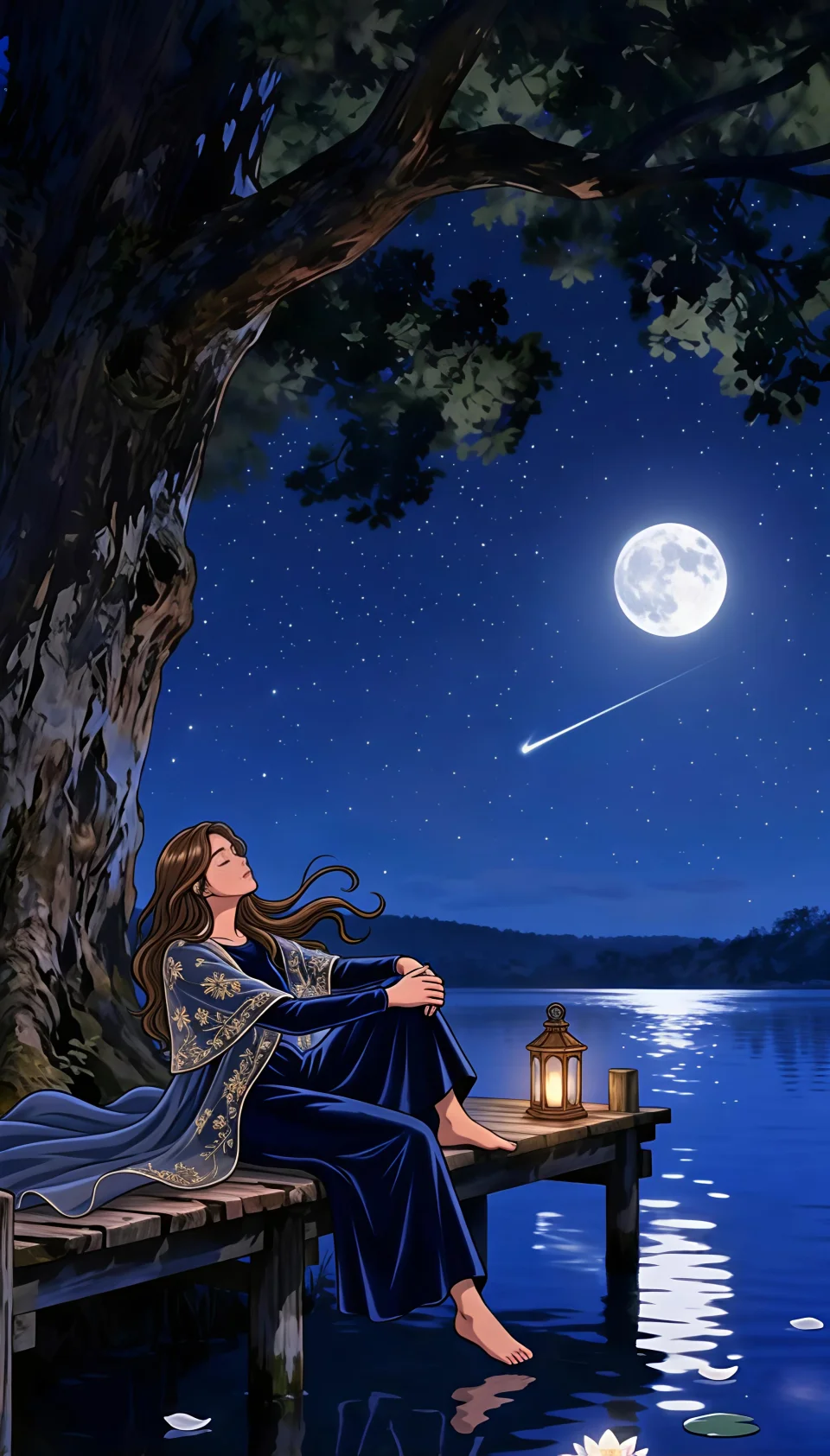 Night Dark 4K Peaceful River Side Phone Wallpaper - Girls wallpaper - 4K