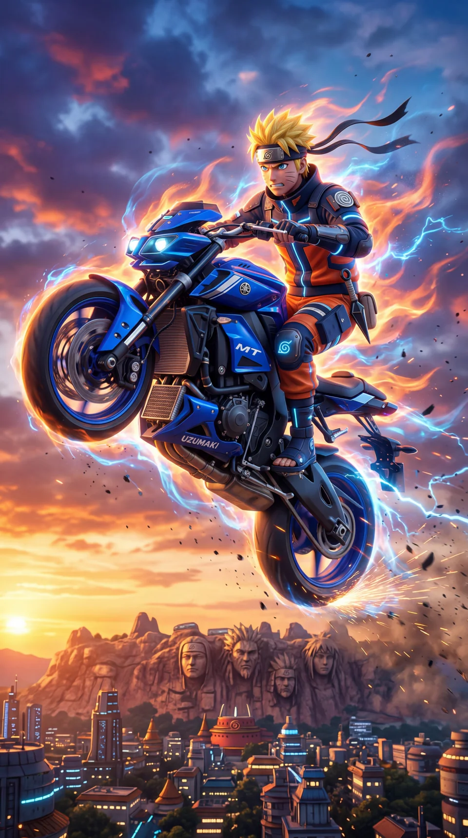 Nruto Bike Poster 4K Phone Wallpaper - Anime wallpaper - 4K