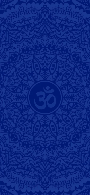 Om Mandala Blue Aesthetic 4K Wallpaper Spiritual Hindu Symbol Ultra HD Background