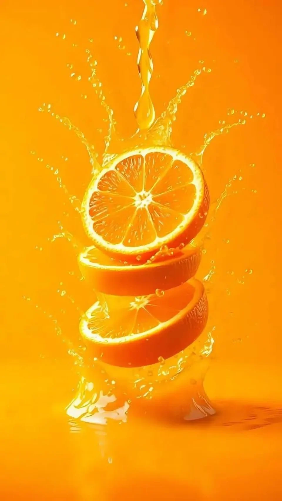 Orange Slices Splash 4K Wallpaper Juice & Fruit Aesthetic - Food wallpaper - 4K