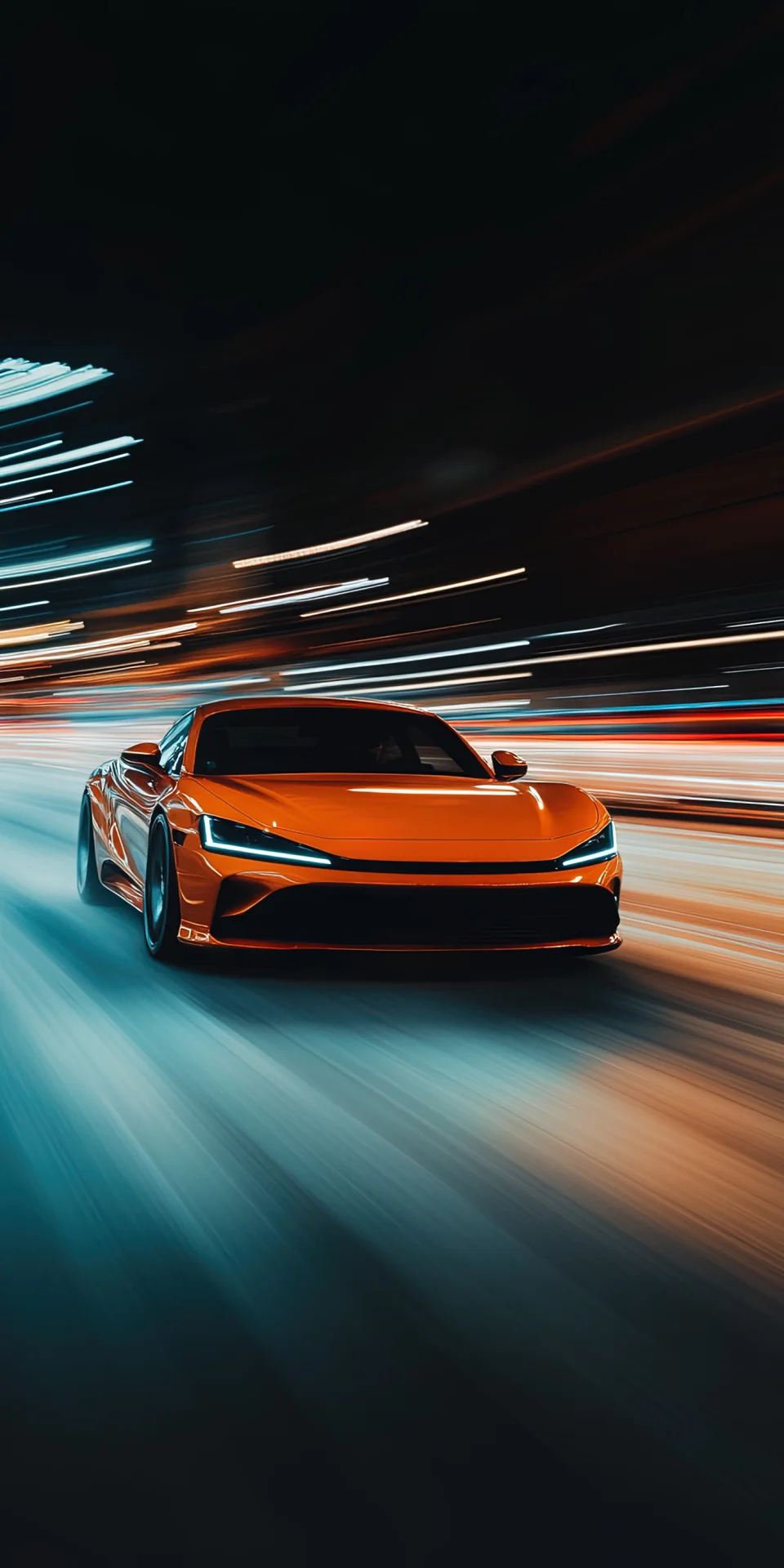 Orange Supercar Motion Blur Wallpaper 4K - High Speed Neon... - Cars wallpaper - 4K