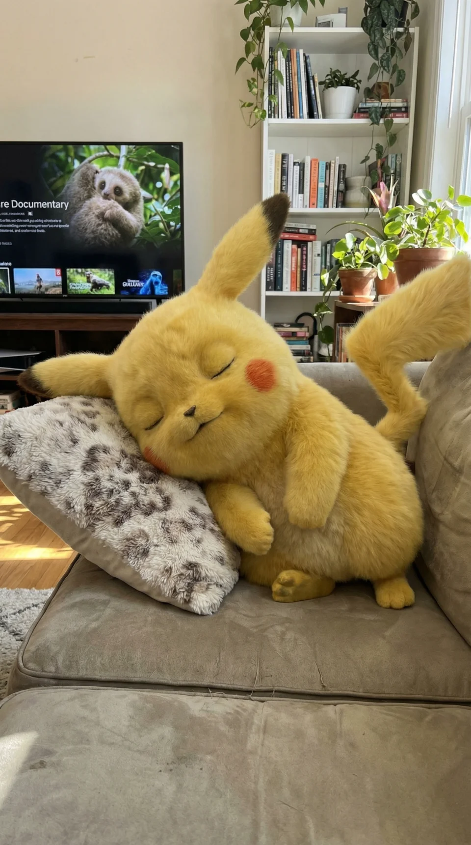 Pikachu Sleeping Cartoon 3d Ai 4K Phone Wallpaper - AI wallpaper - 4K