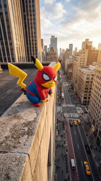 pikachu x spider man