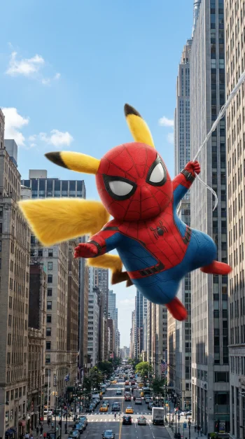 Pikachu x spider man 4k wallpaper