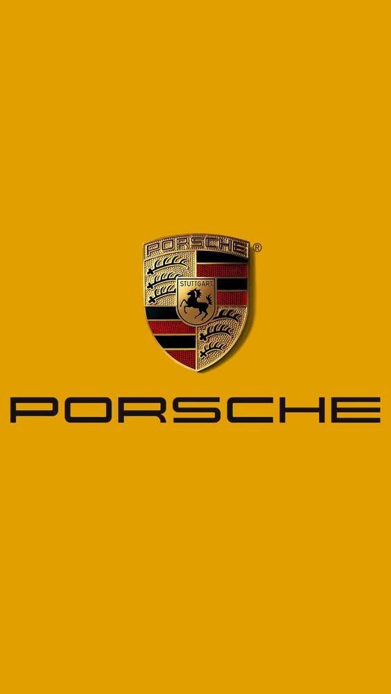 Porsche Logo Wallpaper Yellow Minimalist Aesthetic - Logo wallpaper - 4K