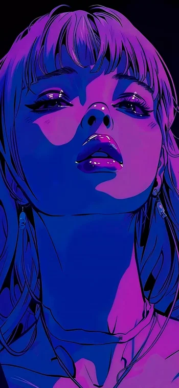 Purple Glowing Girl 4k wallpaper