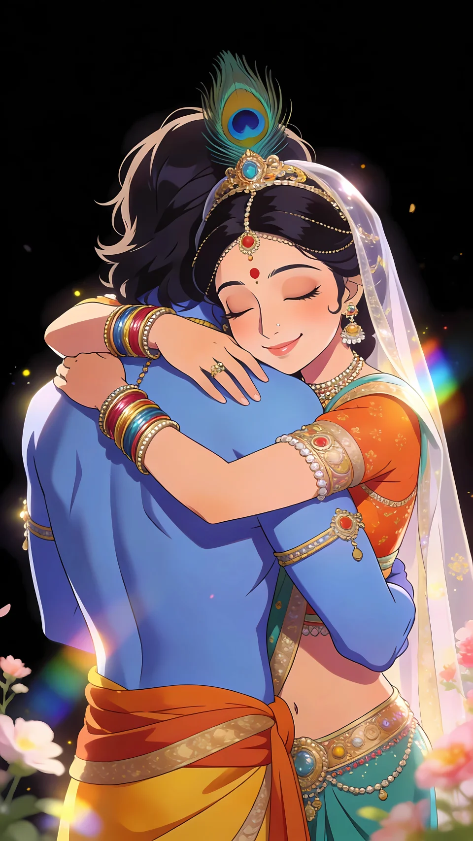 Radha Krishna Inspired Waiting For Your Phone Wallpaper - Anime wallpaper - 4K