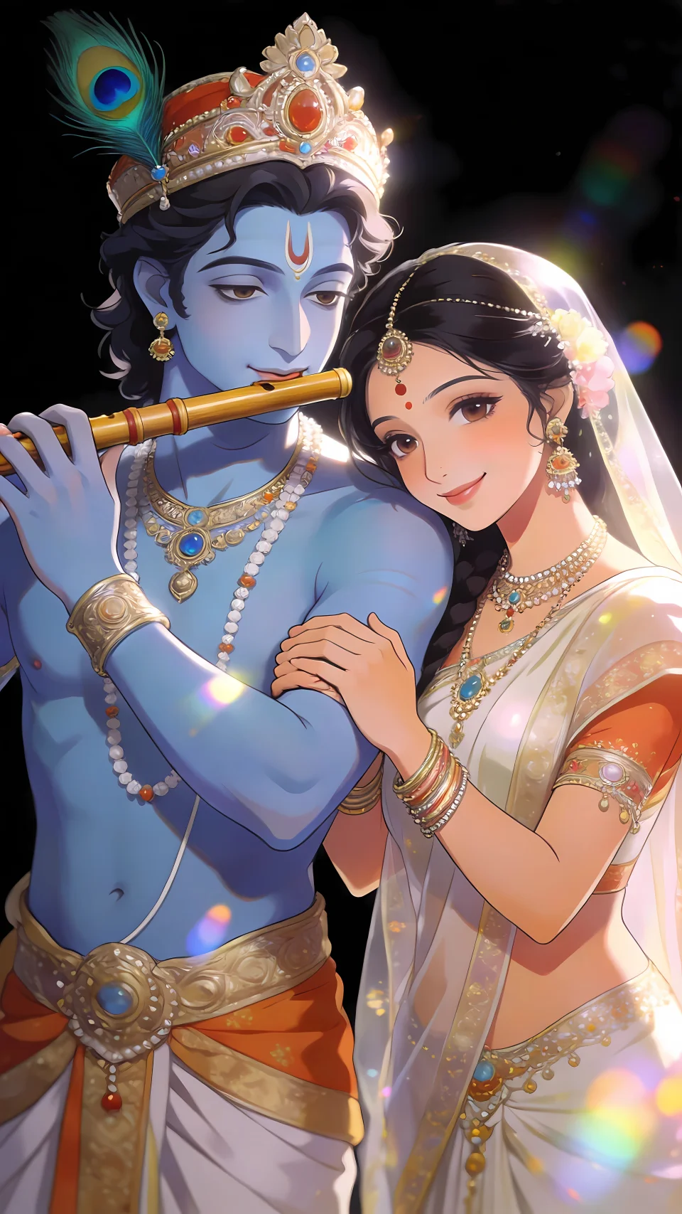 Radha Krishna Wallpaper 4K - Anime wallpaper - 4K