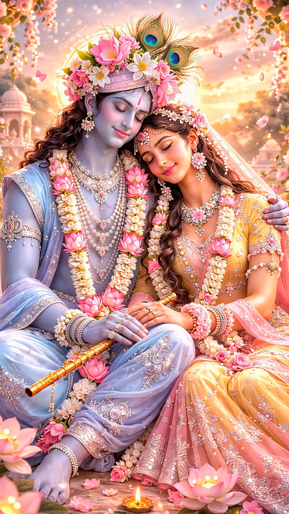 Radhe Radhe Radha Krishna 4K Phone Wallpaper - God wallpaper - 4K