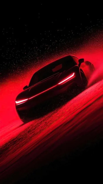 Red Neon Sports Car 4K Wallpaper – Ultra HD Racing Mobile Background