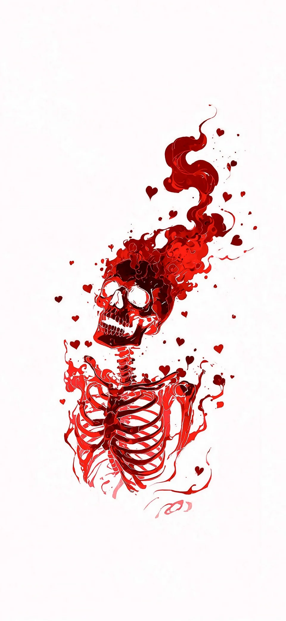 Red Skull Love Aesthetic 4K Wallpaper Dark Romantic Skeleton... - Artist wallpaper - 4K