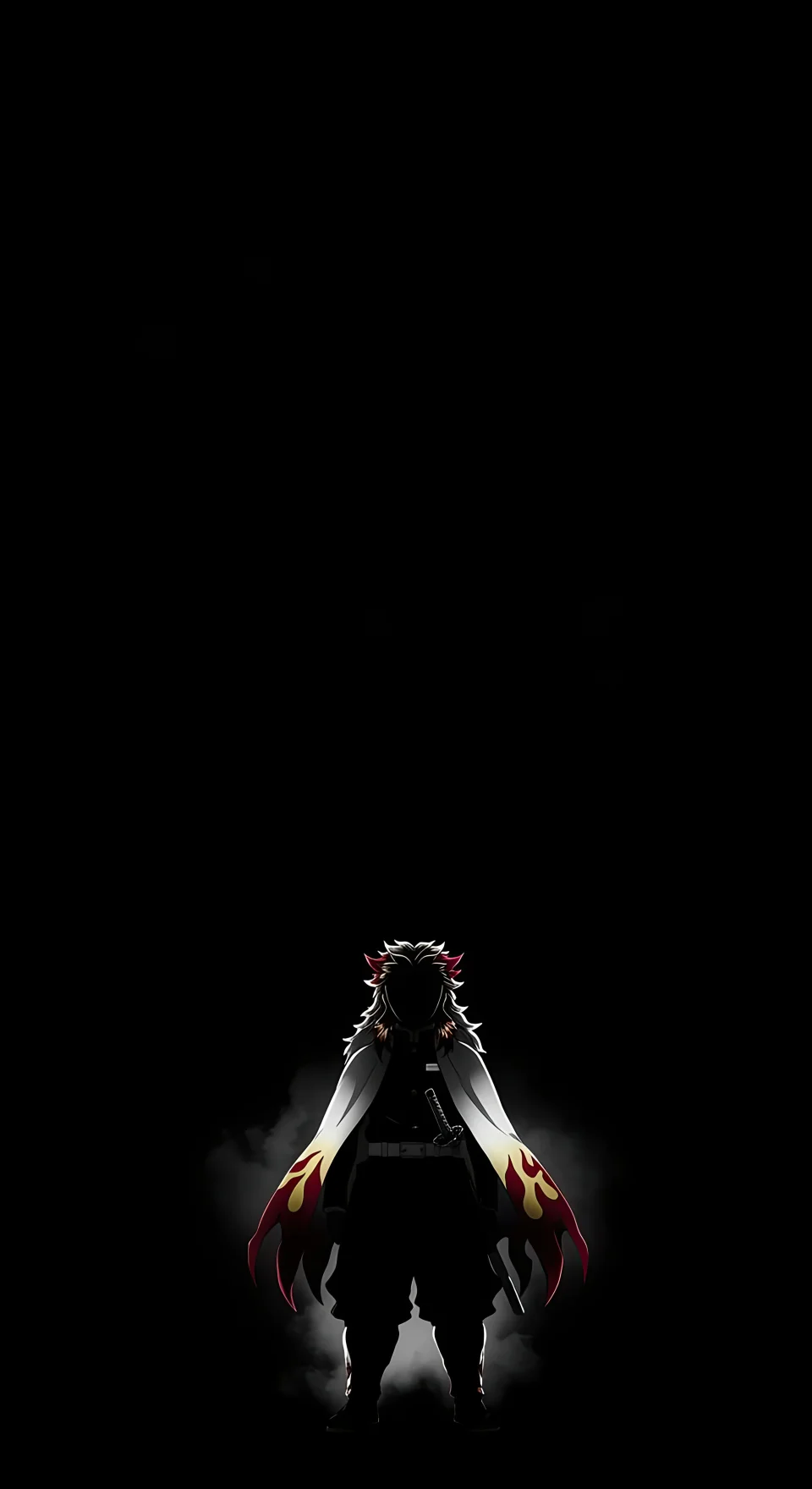 Rengoku Flame Hashira Minimalist Dark Art Wallpaper - Anime wallpaper - 4K