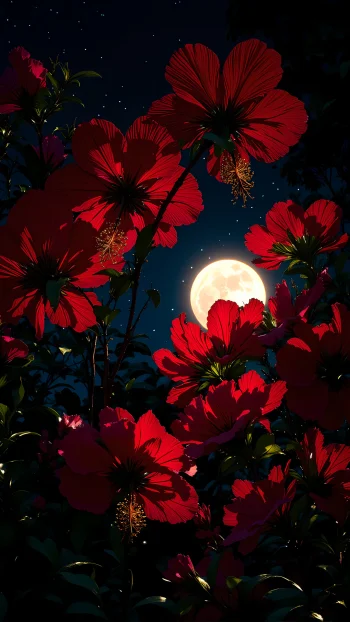 rose and moon