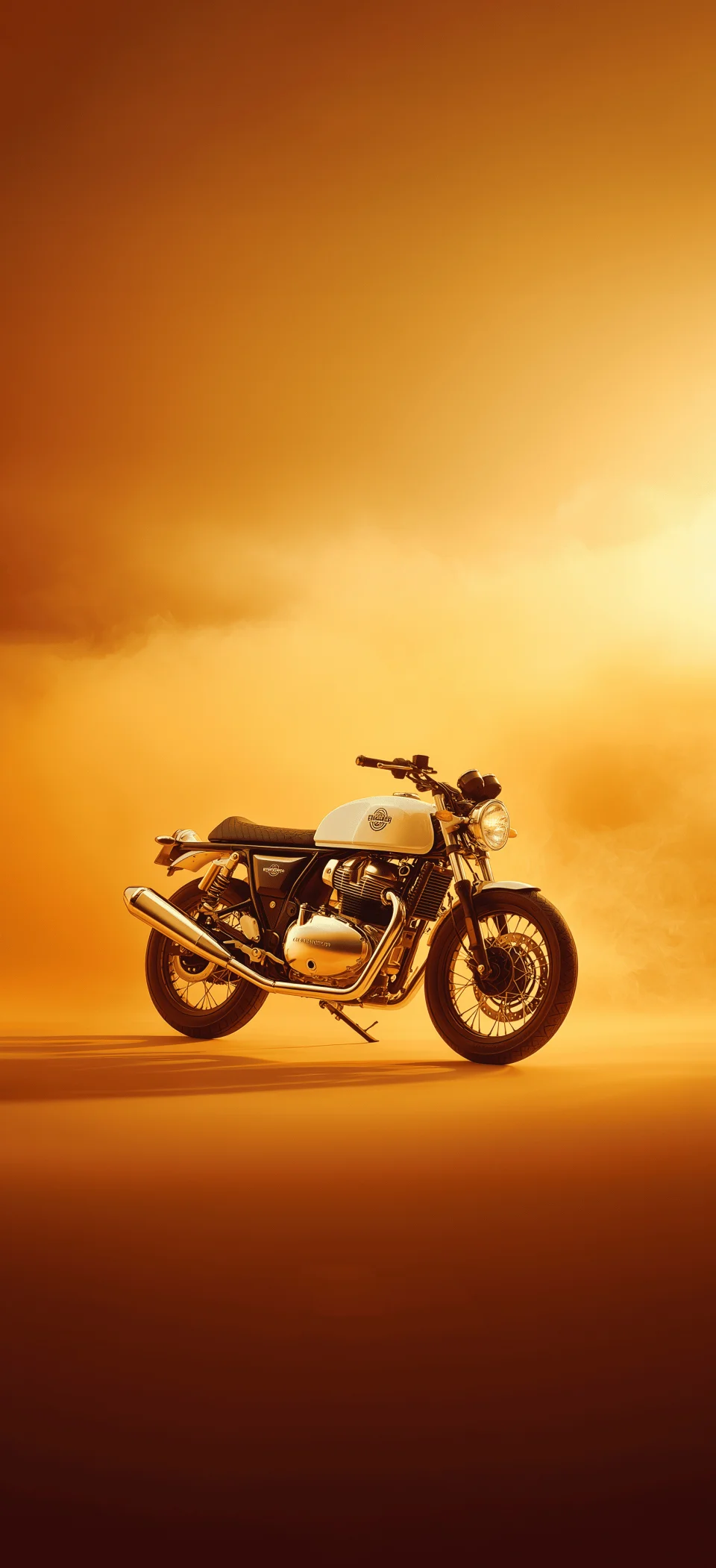 Royal Enfield Classic Minimal Orange Aesthetic 4K Wallpaper - Bikes wallpaper - 4K