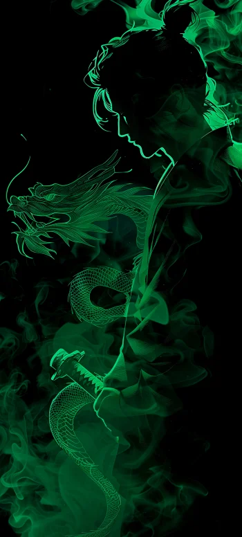 Samurai glowing 4k wallpaper for mobile