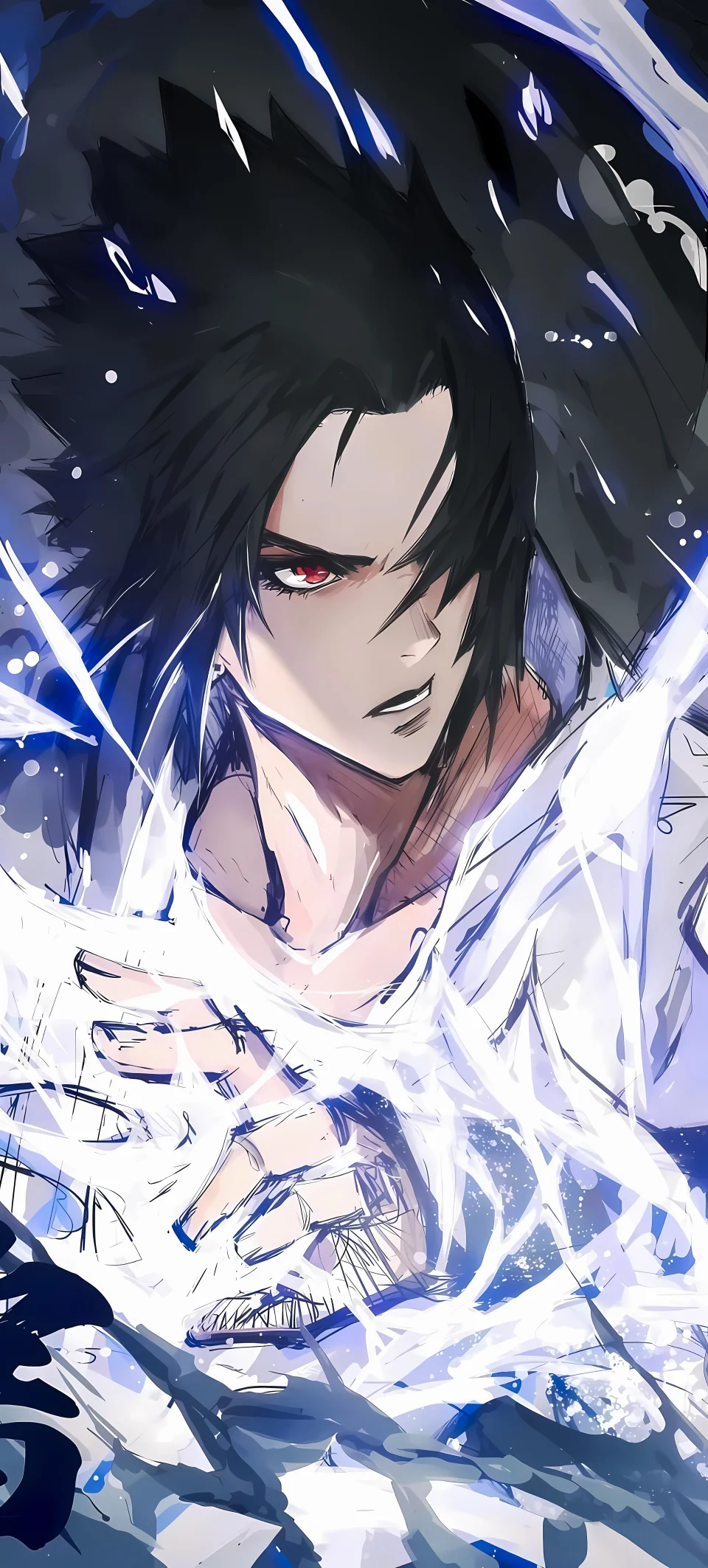 Sasuke Uchiha Lightning Power Naruto Dark Anime 4K Wallpaper - Anime wallpaper - 4K