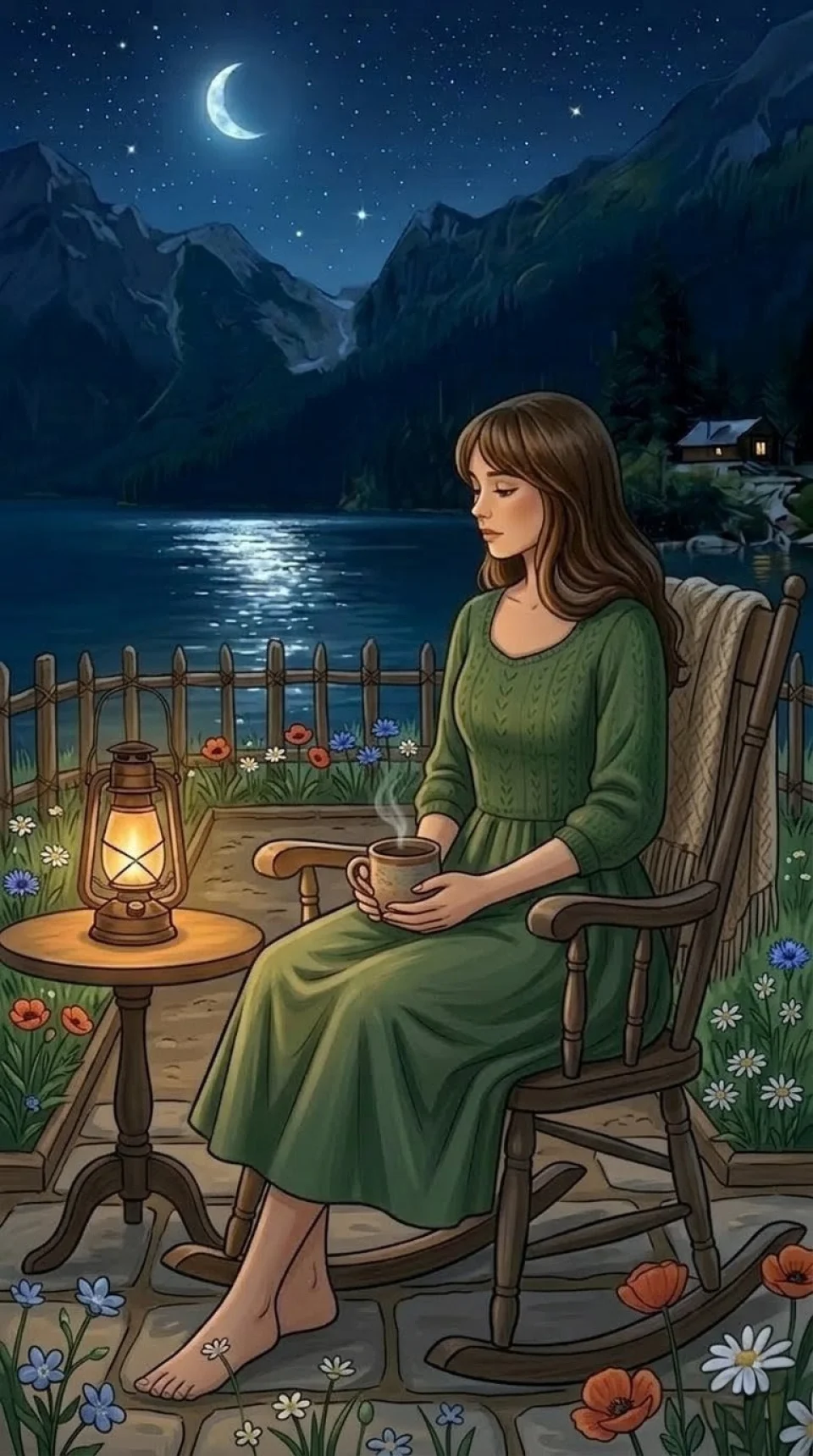 Serene Night Vibe 4K Phone Wallpaper - Girls wallpaper - 4K