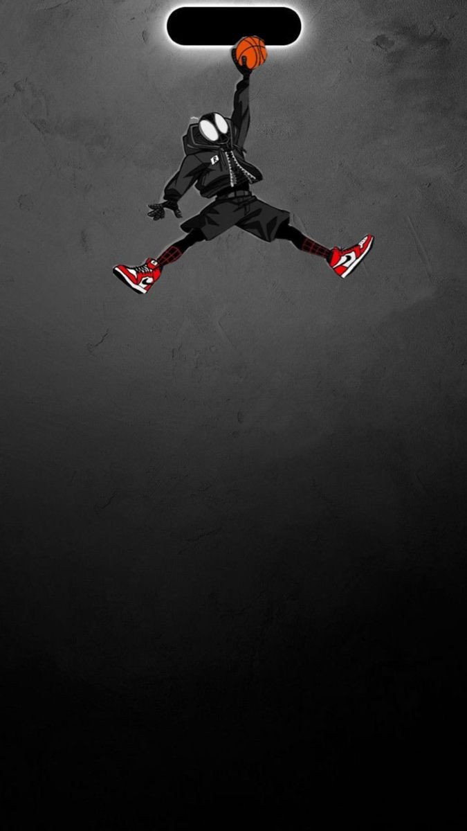 Spider Man Miles Morales Basketball Dunk 4K Wallpaper Dynamic Island Style - Creative wallpaper - 4K