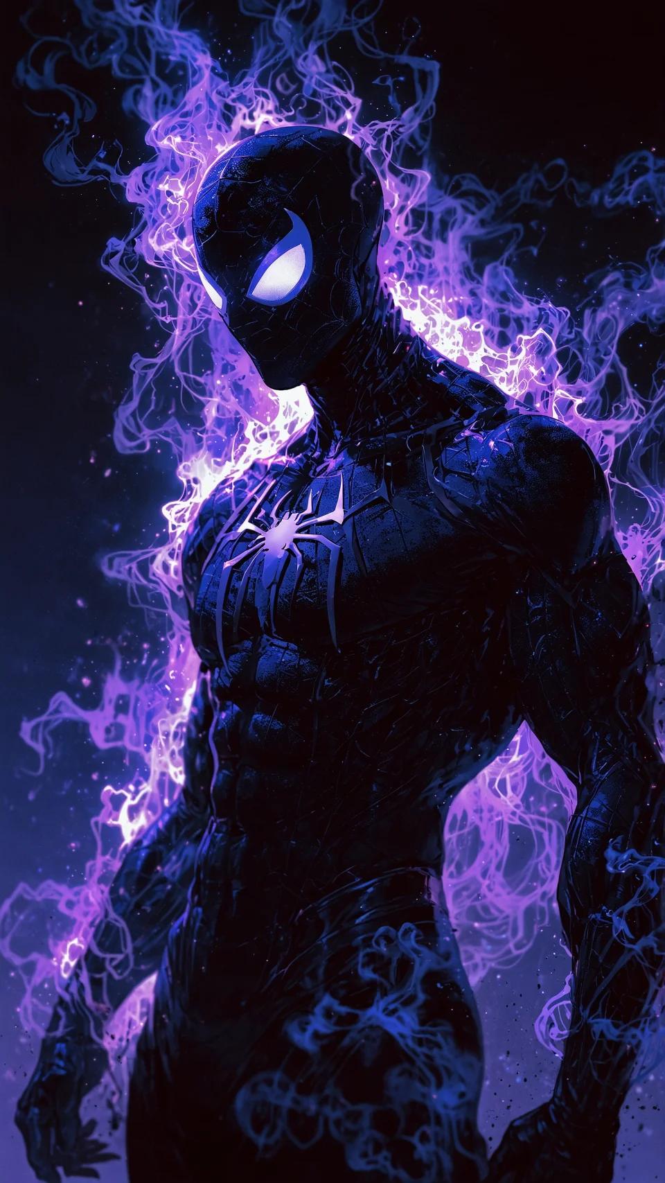 Spider Man Purple Glow 4K Phone Wallpaper - Superheroes wallpaper - 4K