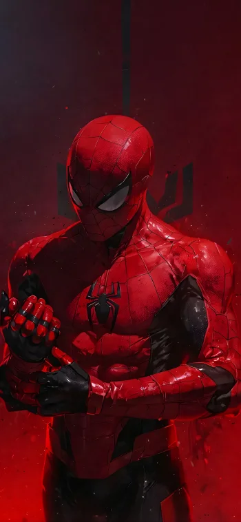 Spider-Man Wallpaper 4K – Dark Red Aesthetic Superhero