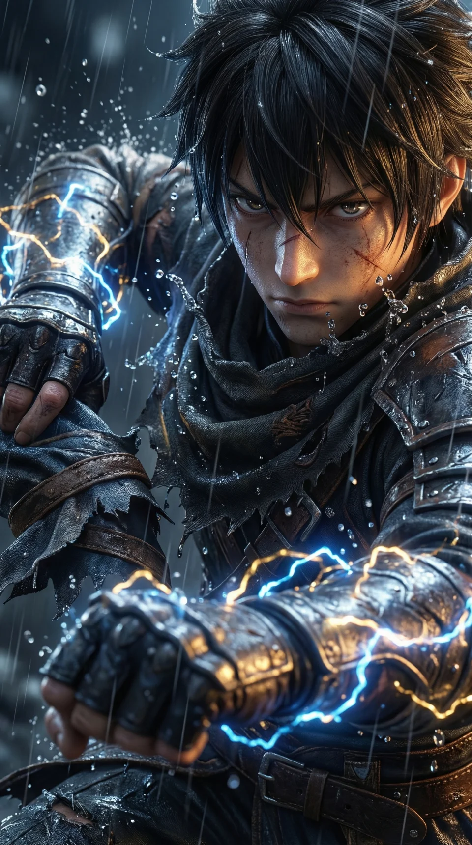 Storm Warrior Anime 4K Phone Wallpaper - Anime wallpaper - 4K