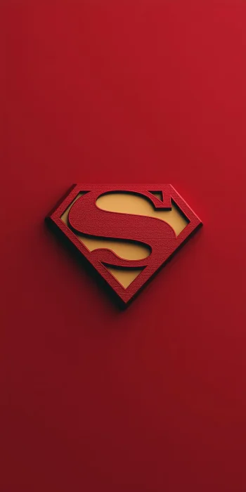 Superman Logo 3D Wallpaper Red Textured Aesthetic