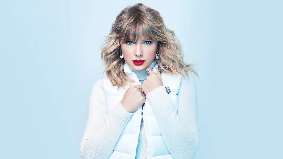 Taylor Swift 4K Wallpaper White Winter Vest & Icy Blue Aesthetic - Celebrities wallpaper - 4K