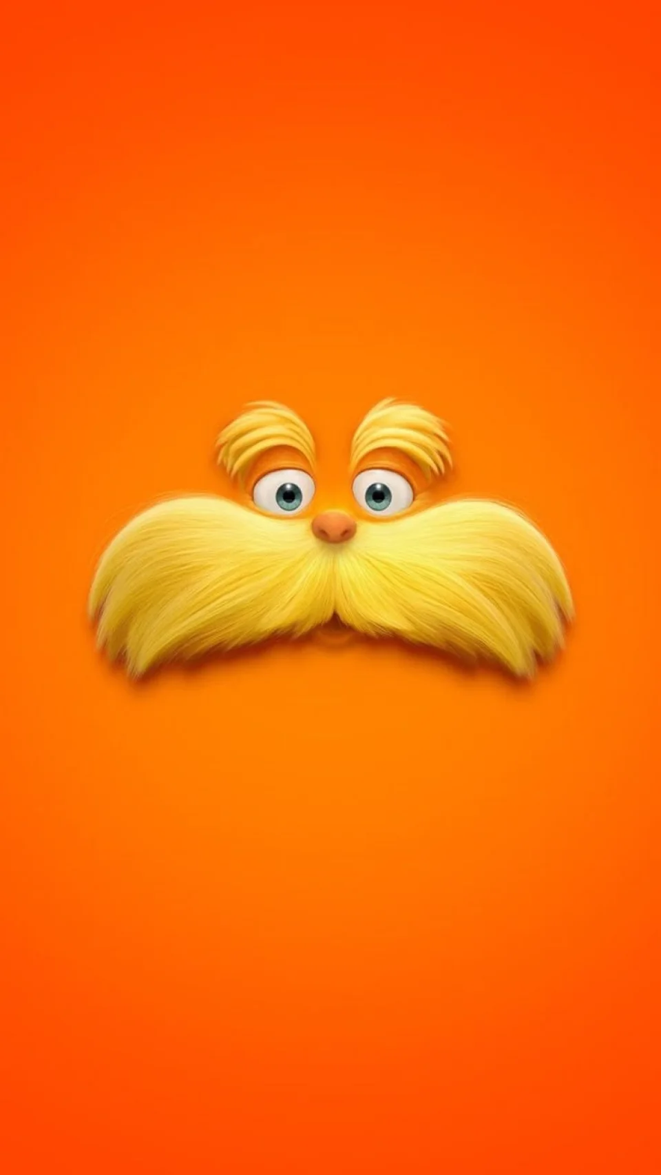 The Lorax Minimalist Face 4K Wallpaper Orange Aesthetic - Funny wallpaper - 4K