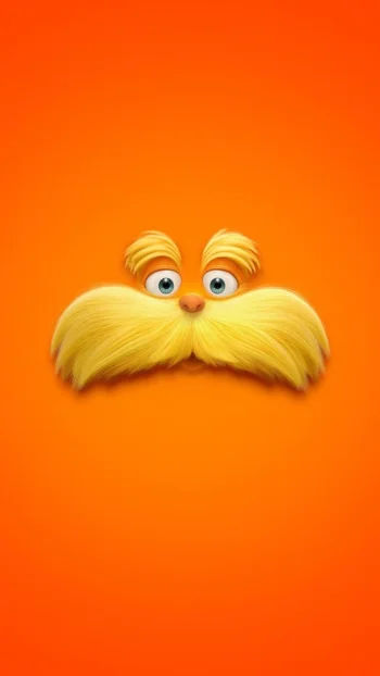 The Lorax Minimalist Face 4K Wallpaper Orange Aesthetic