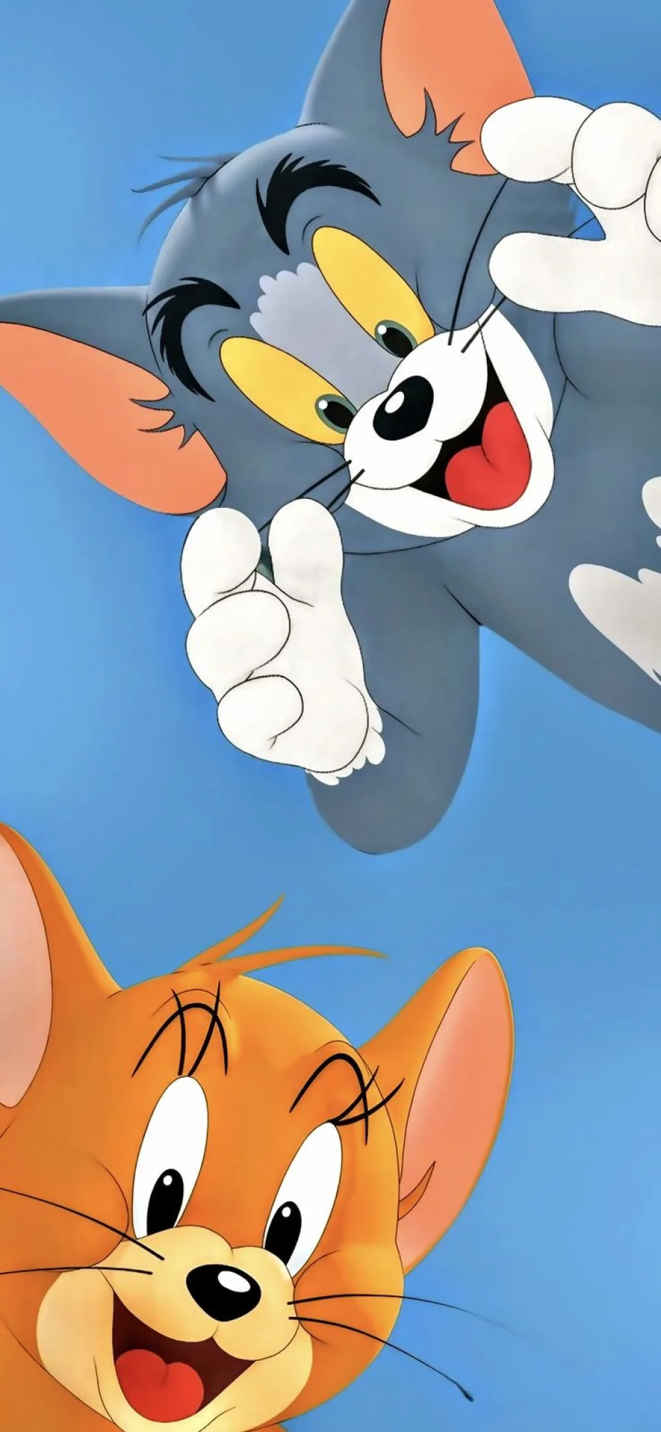 Tom And Jerry Peeking 4K Wallpaper Blue Sky Aesthetic - Funny wallpaper - 4K