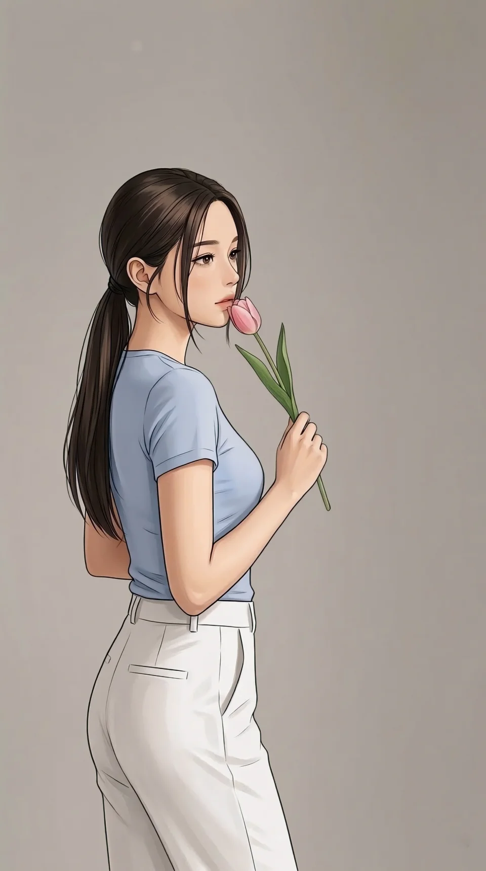 Tulip Girl Girls 4K Phone Wallpaper - Girls wallpaper - 4K