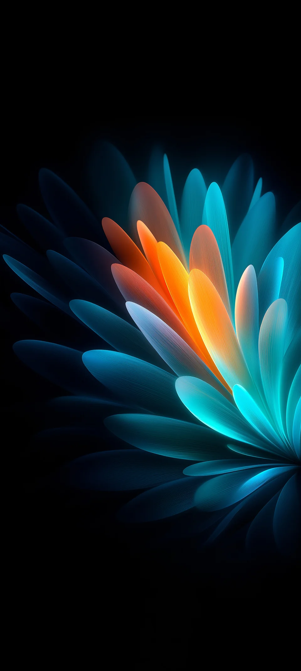Vibrant Abstract Feather Flower Wallpaper 4K AMOLED Dark... - Abstract wallpaper - 4K