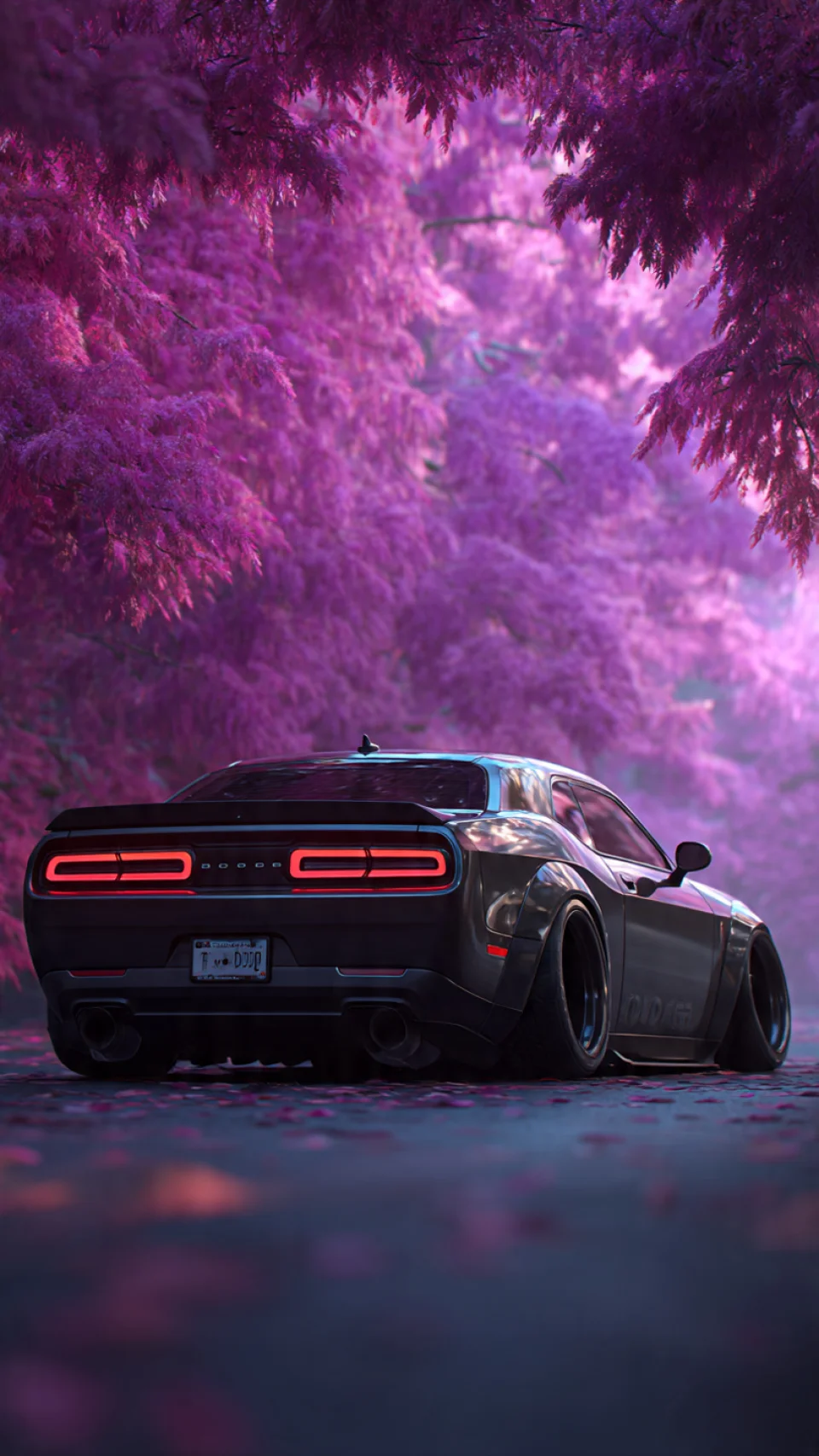 Where Power Meets Poetry On A Road Painted In Petals Phone... - Cars wallpaper - 4K