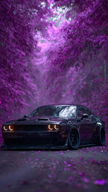 where power meets poetry on a road painted in petals. 🌸💜