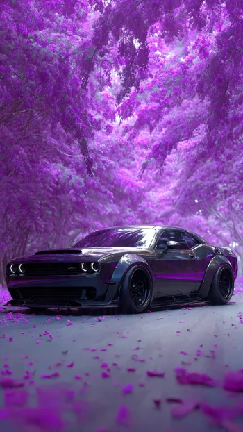 where power meets poetry on a road painted in petals. 🌸💜