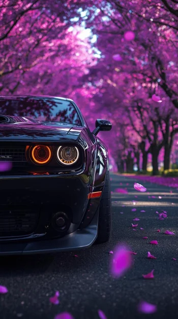 where power meets poetry on a road painted in petals. 🌸💜