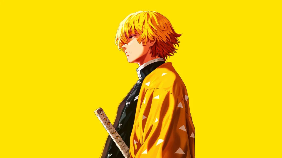 Zenitsu Agatsuma Yellow Aesthetic Wallpaper 4K - Anime wallpaper - 4K