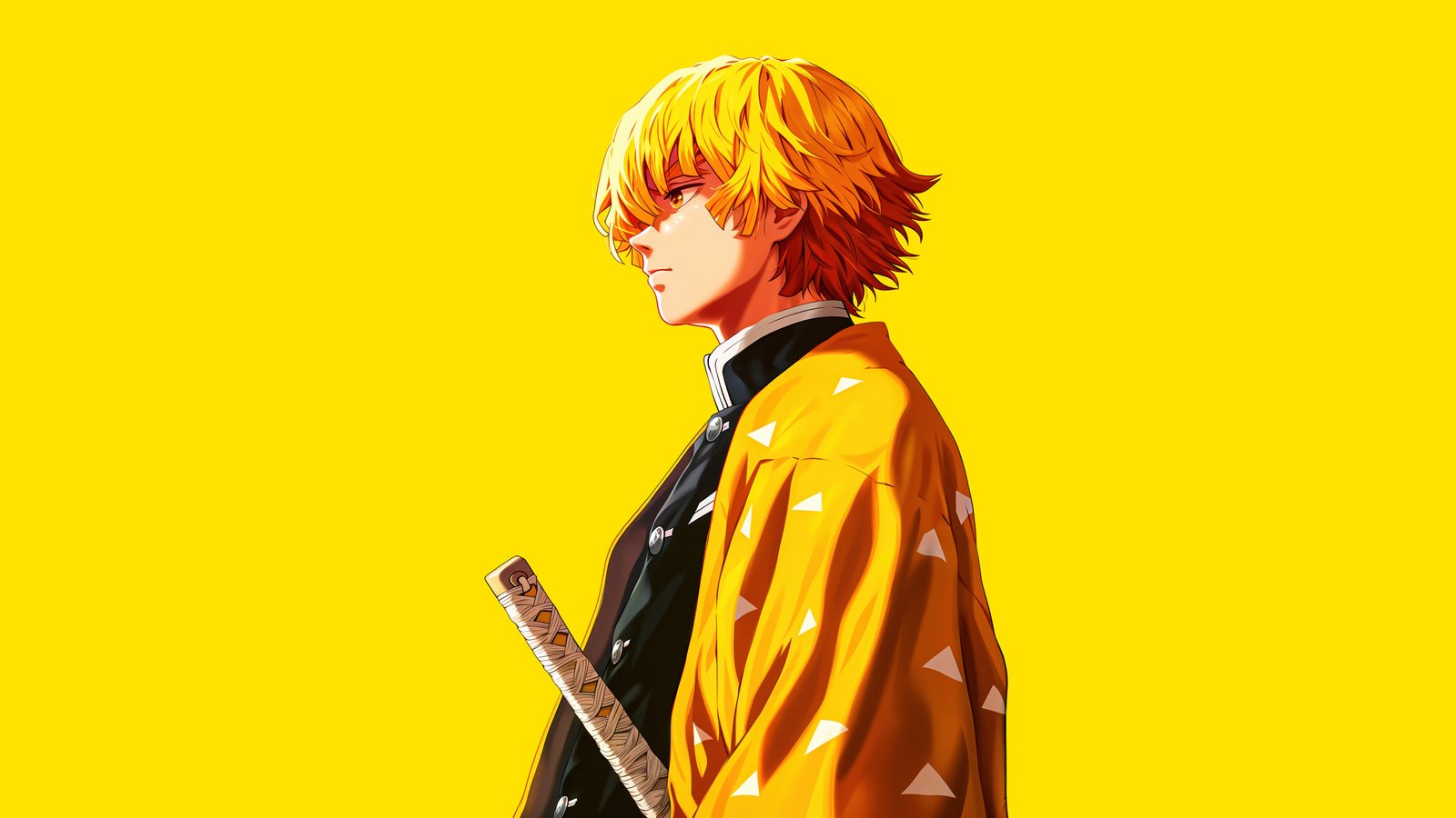 Zenitsu Agatsuma Yellow aesthetic Wallpaper 4k - Anime wallpaper - 4K