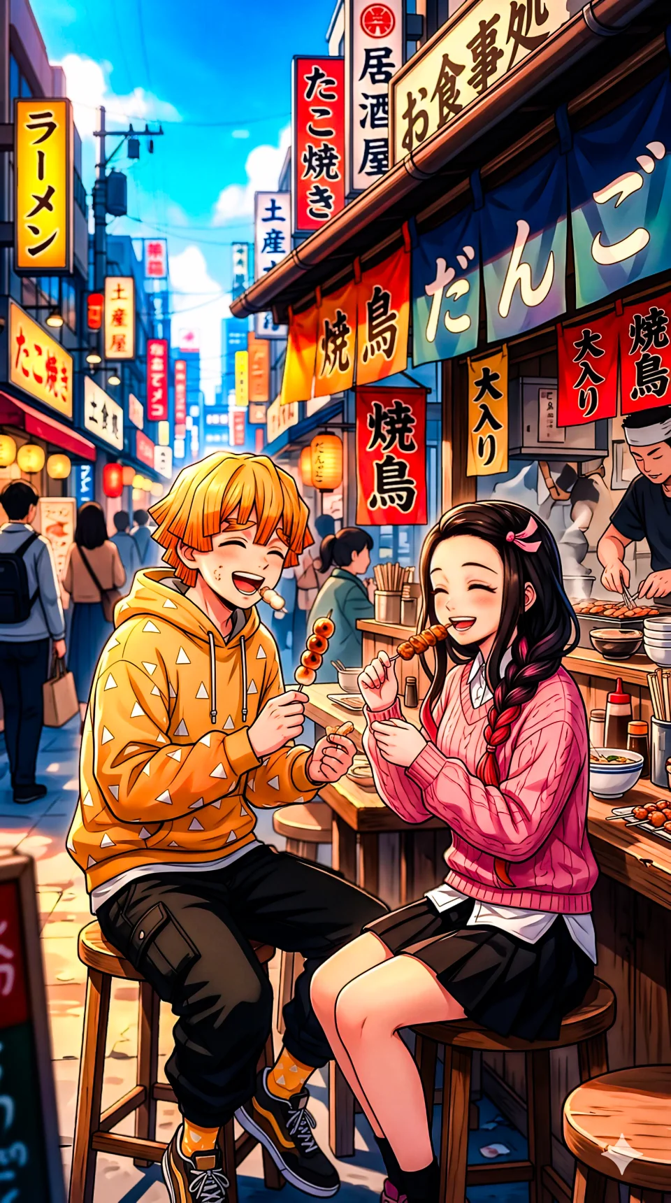 Zenitsu & Nezuko 4K Phone Wallpaper - Anime wallpaper - 4K