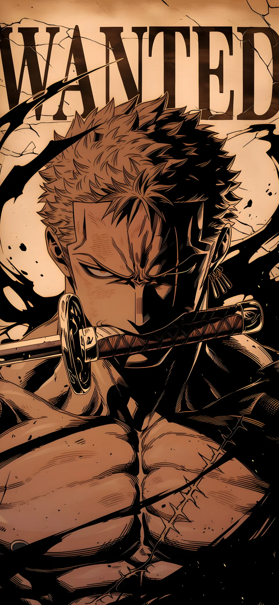 Zoro Wanted Poster Wallpaper 4K Dark Anime Aesthetic - Anime wallpaper - 4K