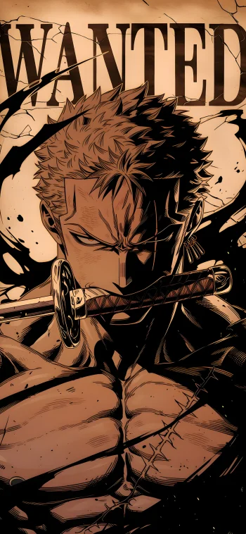 Zoro Wanted Poster Wallpaper 4K – Dark Anime Aesthetic