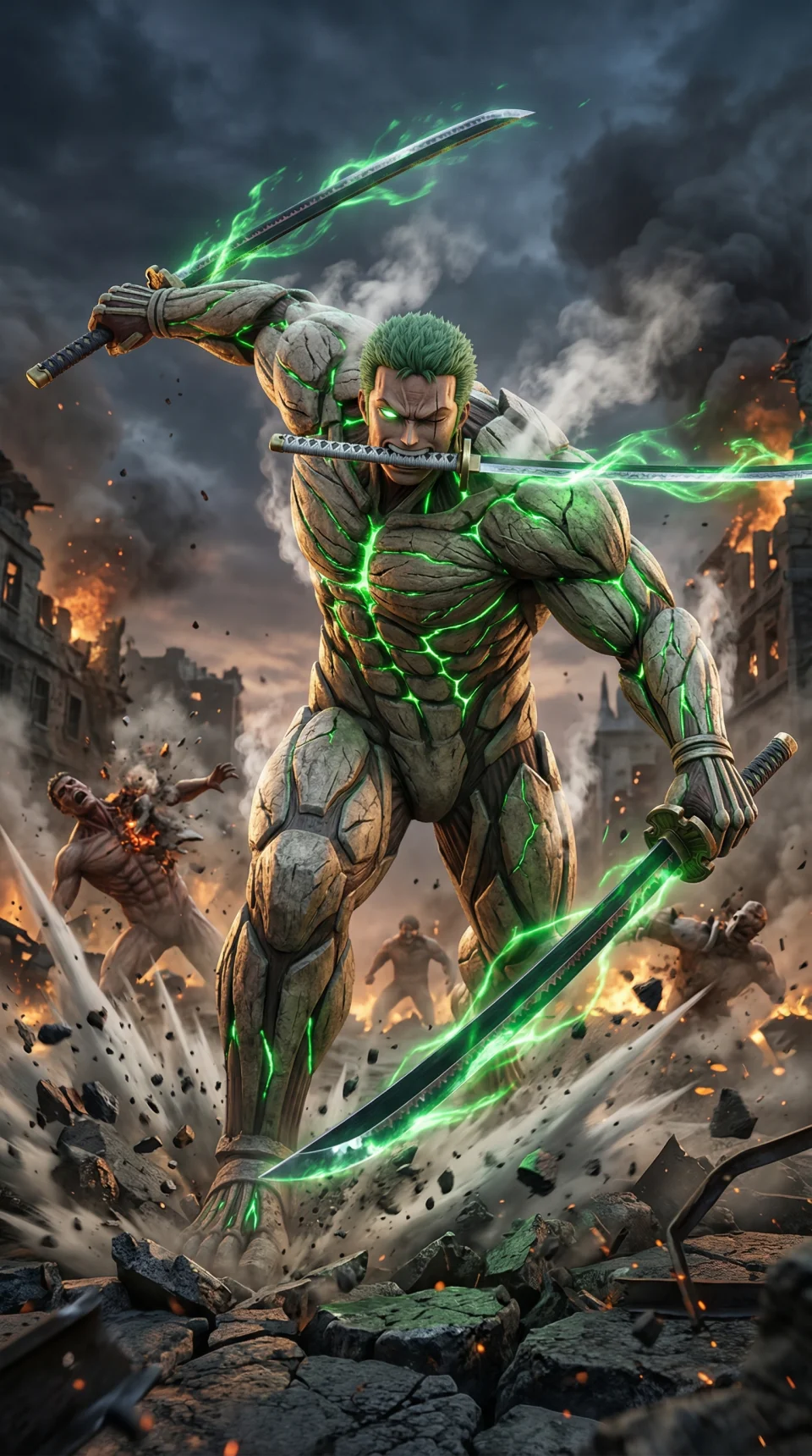 Zoro X Titans Anime 4K Phone Wallpaper - Anime wallpaper - 4K